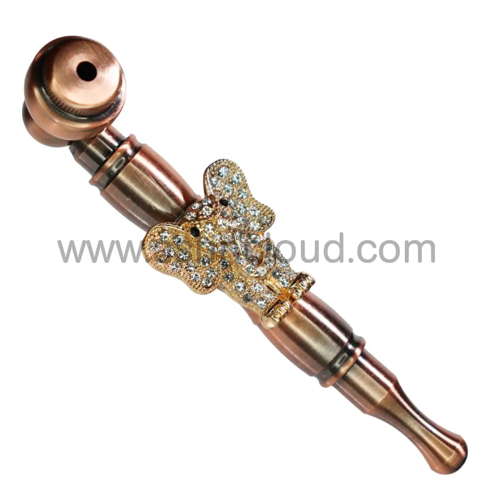 10 Pcs - Box Fancy Animals Character Diamond Metal Pipe 6’’