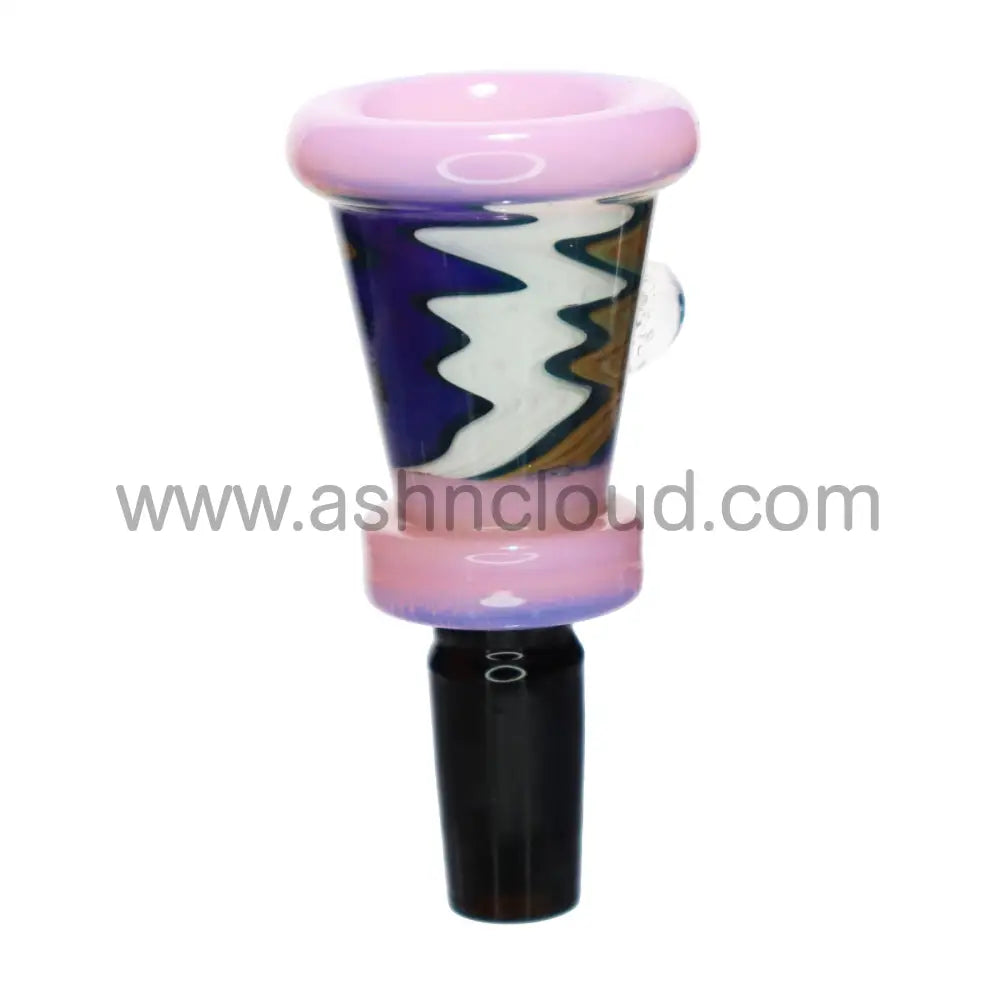 14 Mm - Wig Wag Triangle Black Slime Colors Glass Bowl