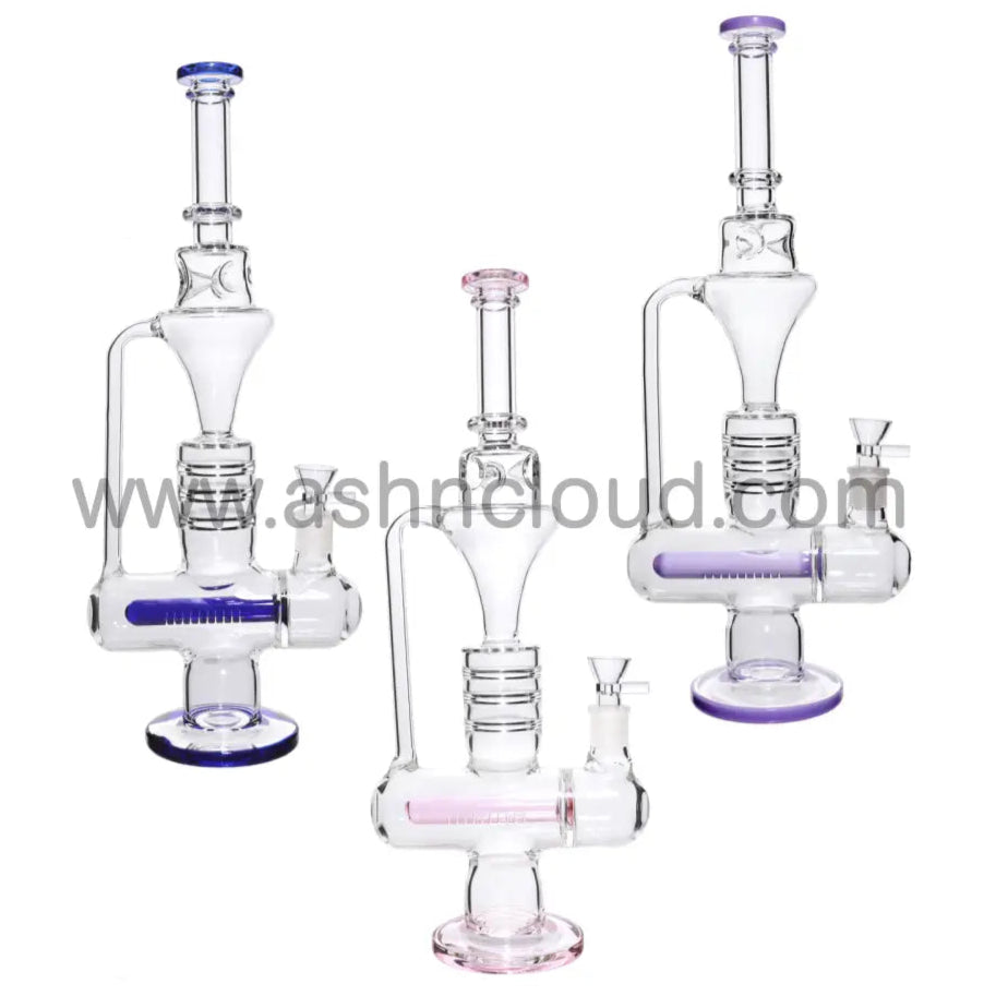 18 In - Big Inline Recycler Clear/Color Mm