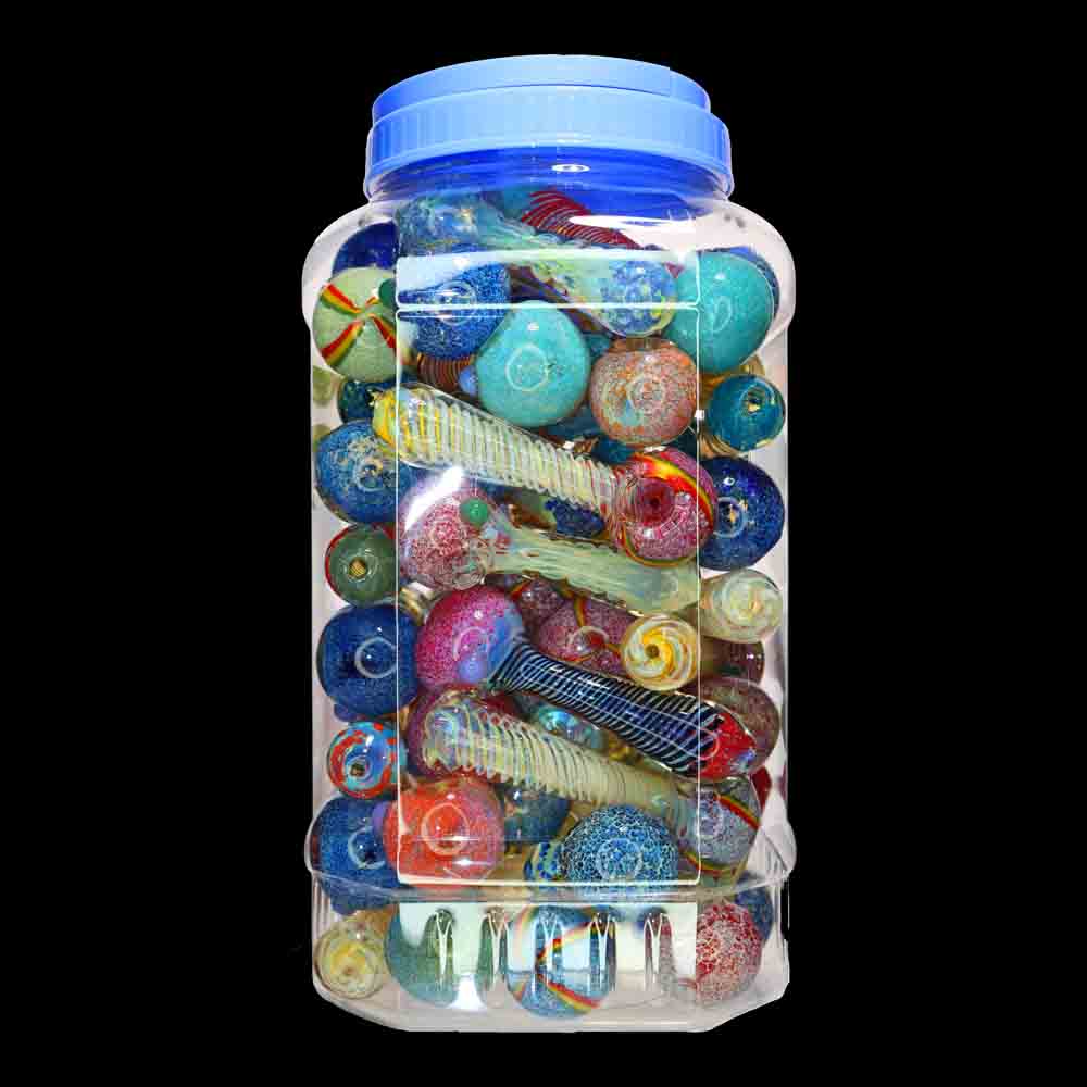 55 pcs – NEW JAR #26 Glass Hand Pipe (5 inches) Spoon $3.75 each