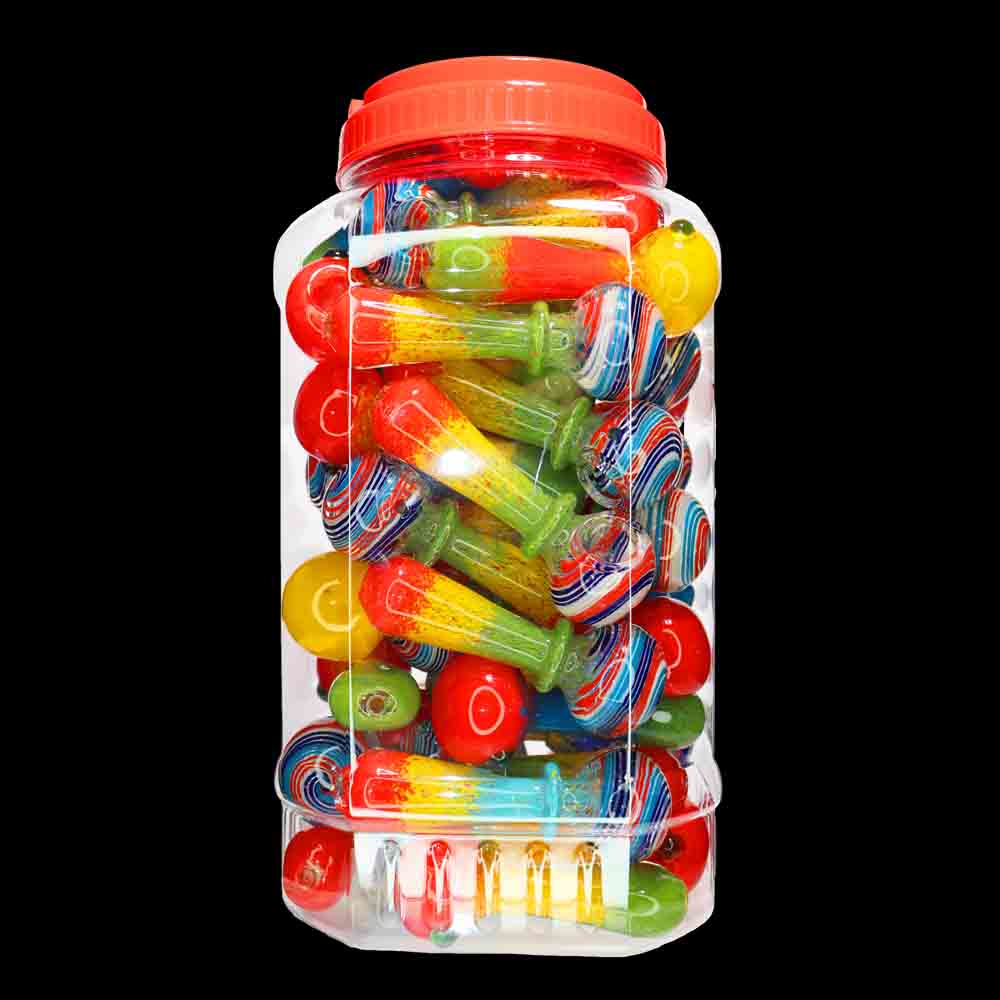 50 pcs – NEW JAR #16 Glass Hand Pipe (5 inches) Spoon $4.25 each