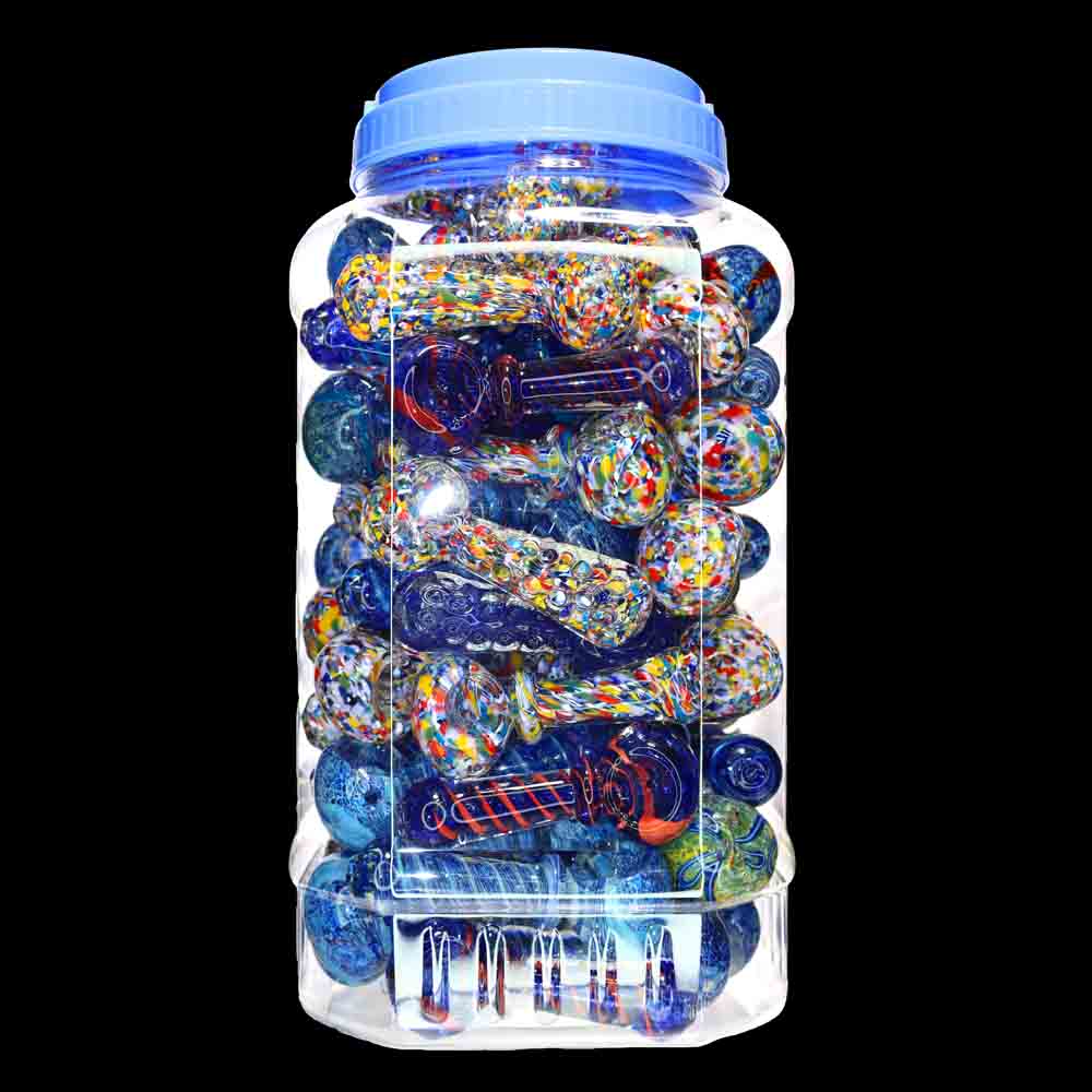 70 pcs – NEW JAR #27 Glass Hand Pipe (4 to 4.5 inches) Spoon $3.25 each