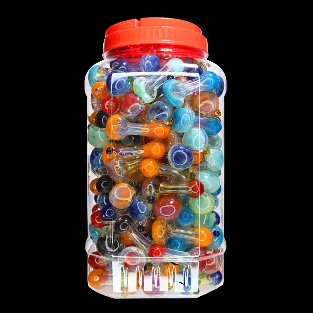 170 pcs – NEW 2025 JAR #6 Glass Hand Pipe (3 inches) Spoon $1.30