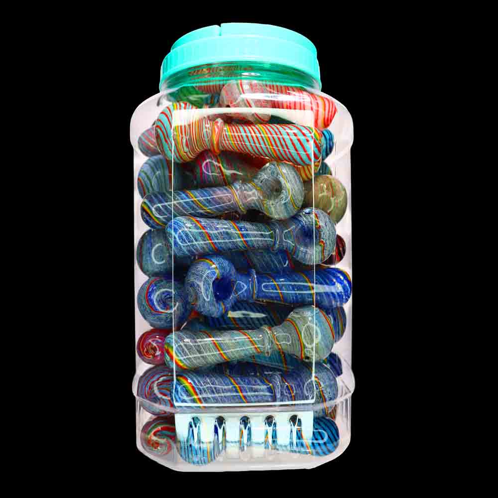 45 pcs – NEW JAR #17 Glass Hand Pipe (5 to 5.5 inches) Spoon $4.25 each