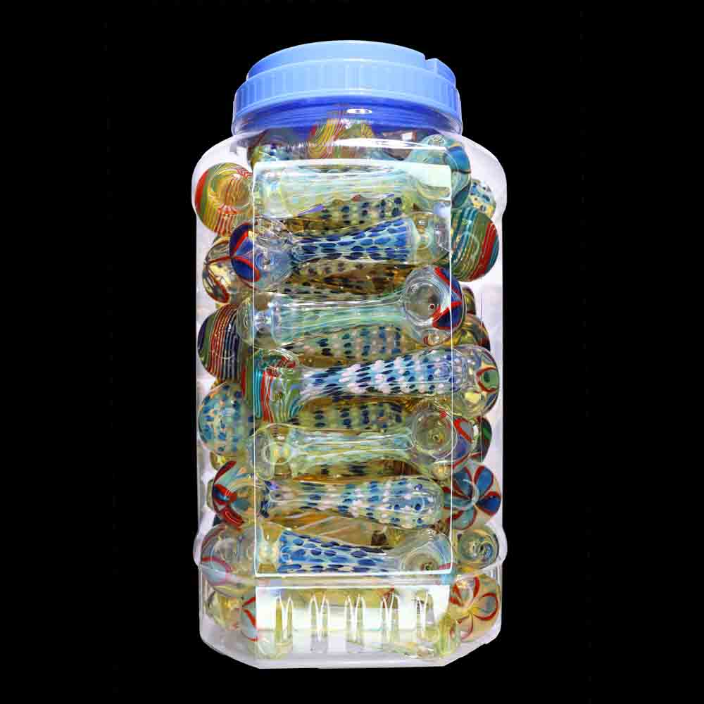 55 pcs – NEW JAR #20 Glass Hand Pipe (5 inches) Spoon $4 each