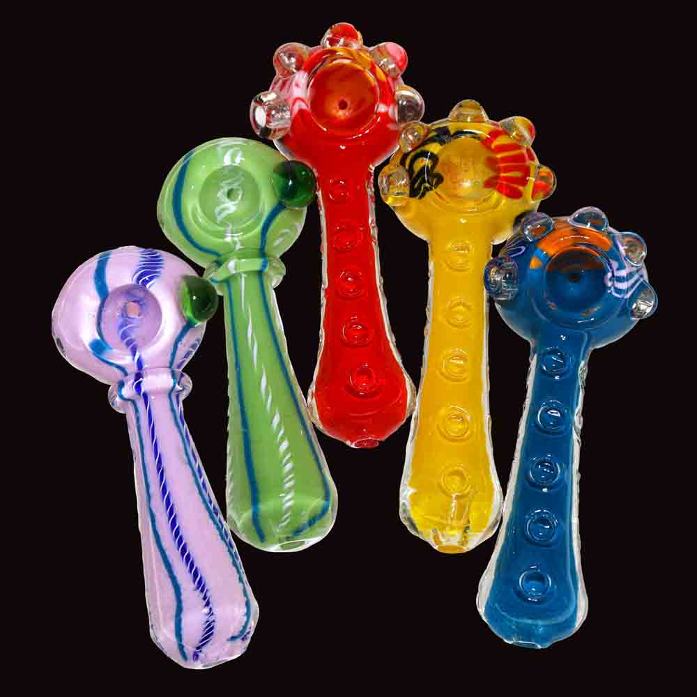 45 pcs – NEW JAR #31 Glass Hand Pipe (5 inches) Spoon $4.85 each