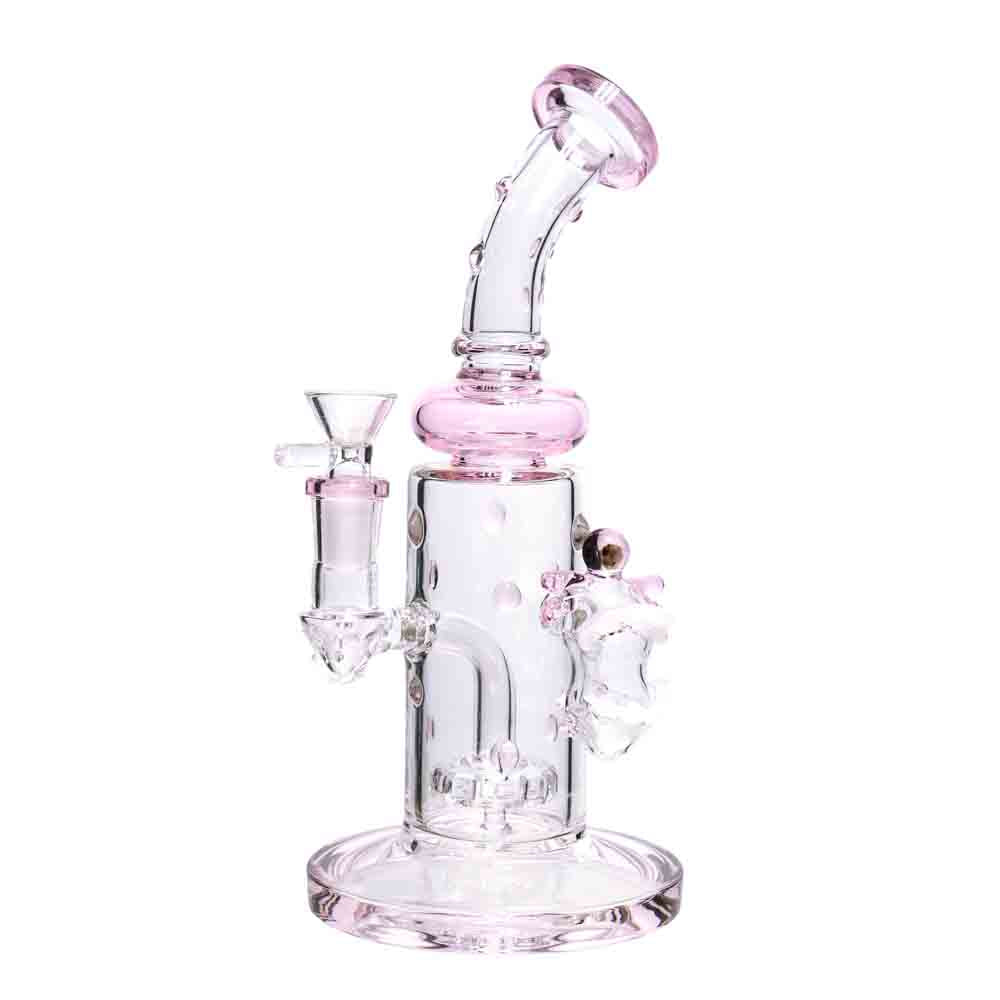 10 in - Monster Face Side Dots Glass Water Pipe Bong