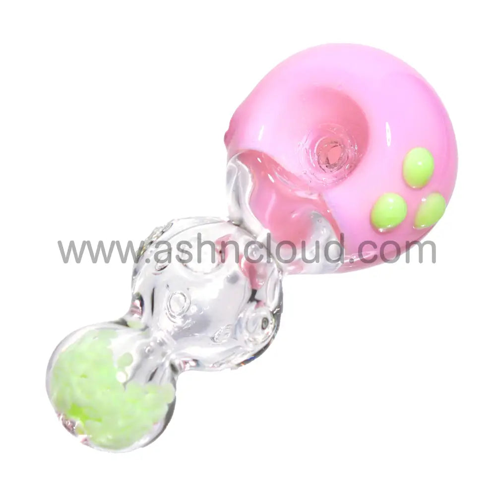 4 In - Cute Curvy Hand Pipe Spoon Head Dots Simple
