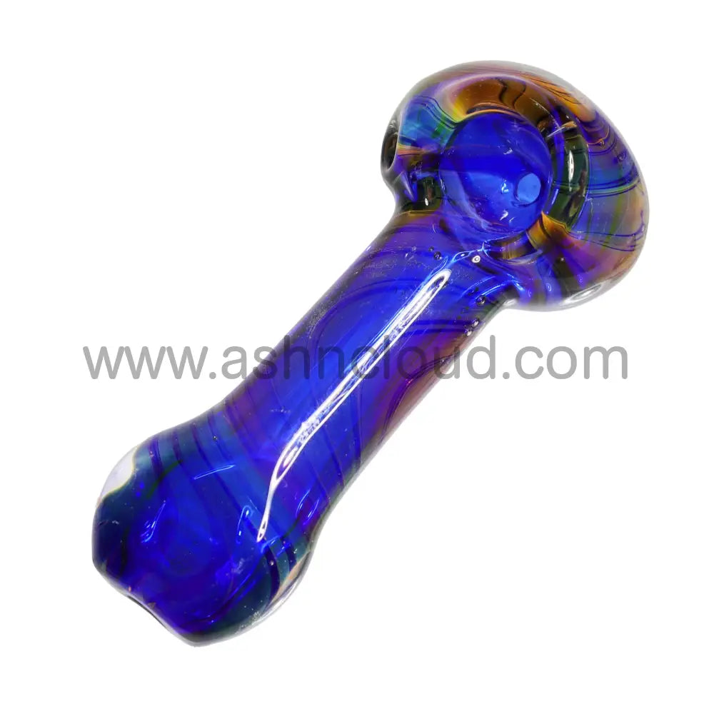 4 In - Golden/Blue Body Spoon Hand Pipe