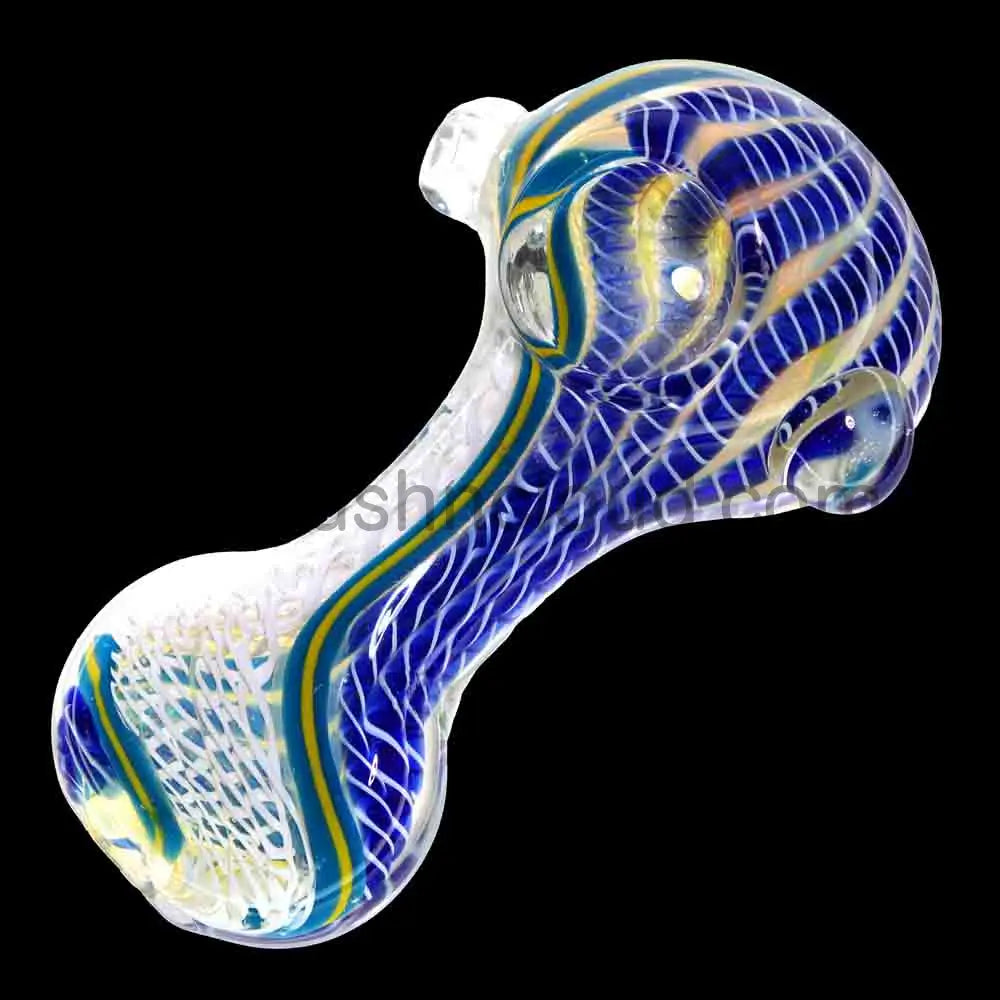 5 in - Curvy Rasta Multicolor Glass Spoon Pipe