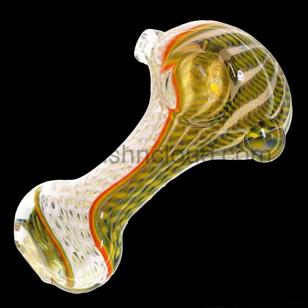5 in - Curvy Rasta Multicolor Glass Spoon Pipe