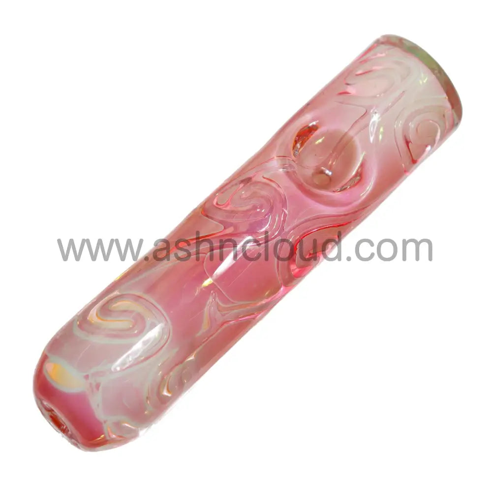5 In - Fancy Pink Worm Patterns Hand Pipe Glass Spoon
