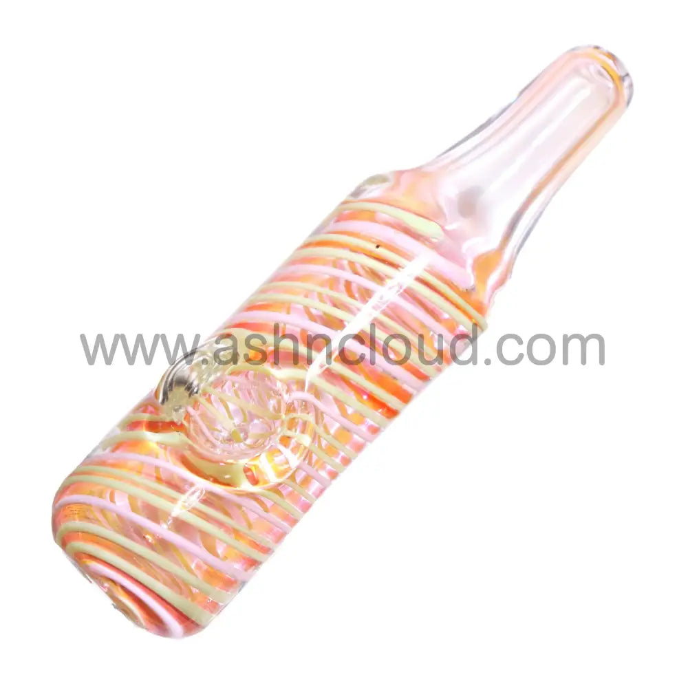 5 In - Fancy Twister Cylinder Multicolor Hand Pipe Spoon