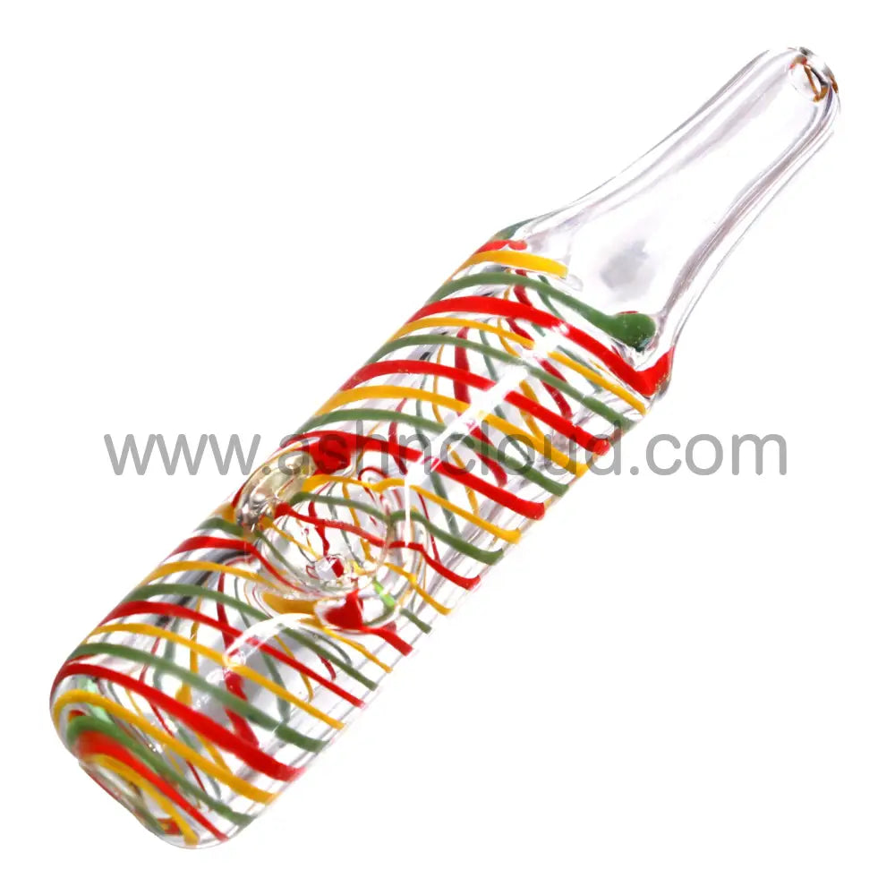 5 In - Fancy Twister Cylinder Multicolor Hand Pipe Spoon