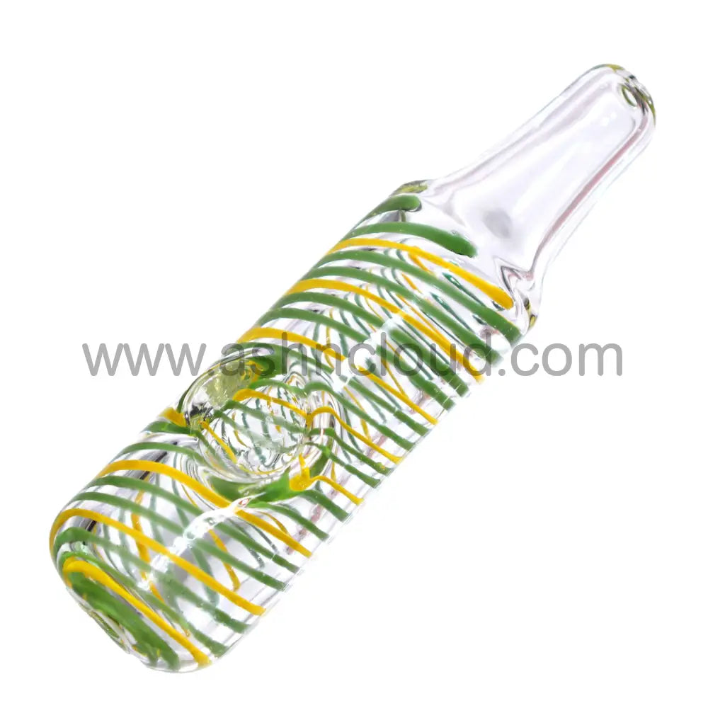 5 In - Fancy Twister Cylinder Multicolor Hand Pipe Spoon