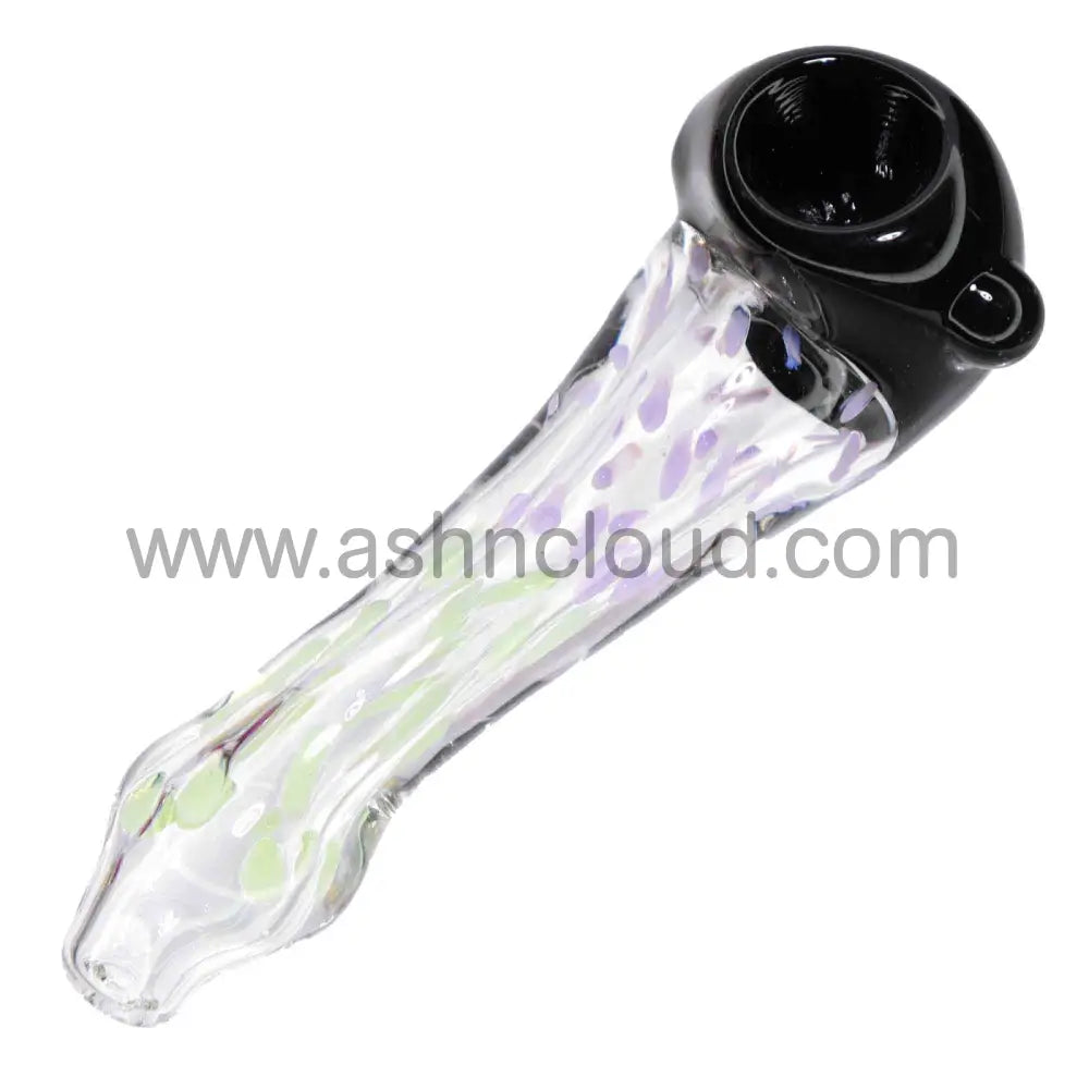5 In - Glass Fumed Doted Hand Pipe Spoon