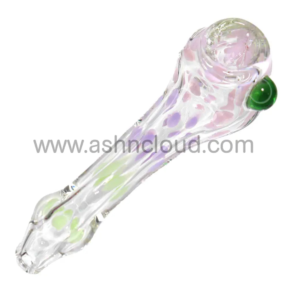 5 In - Glass Fumed Doted Hand Pipe Spoon