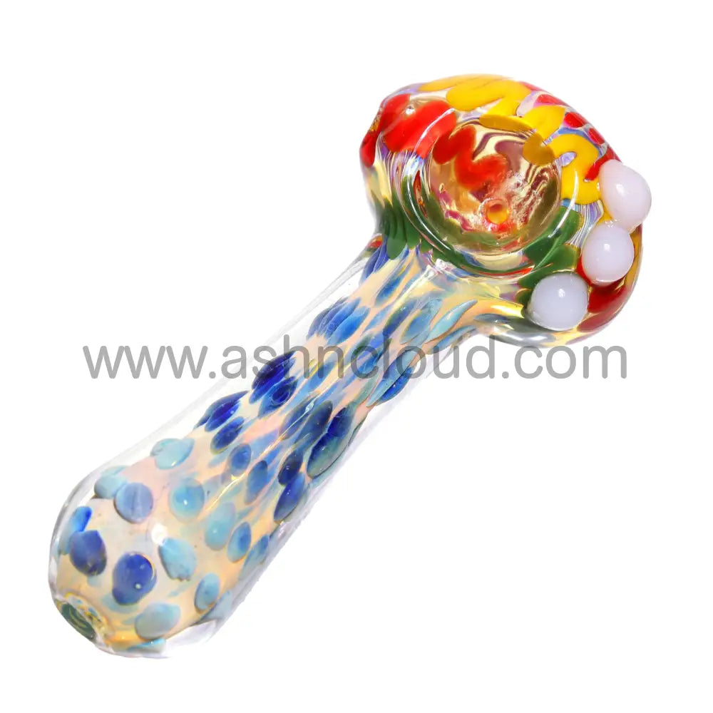 5 In - Implosion Dots Multicolor Exotic Hand Pipe Spoon