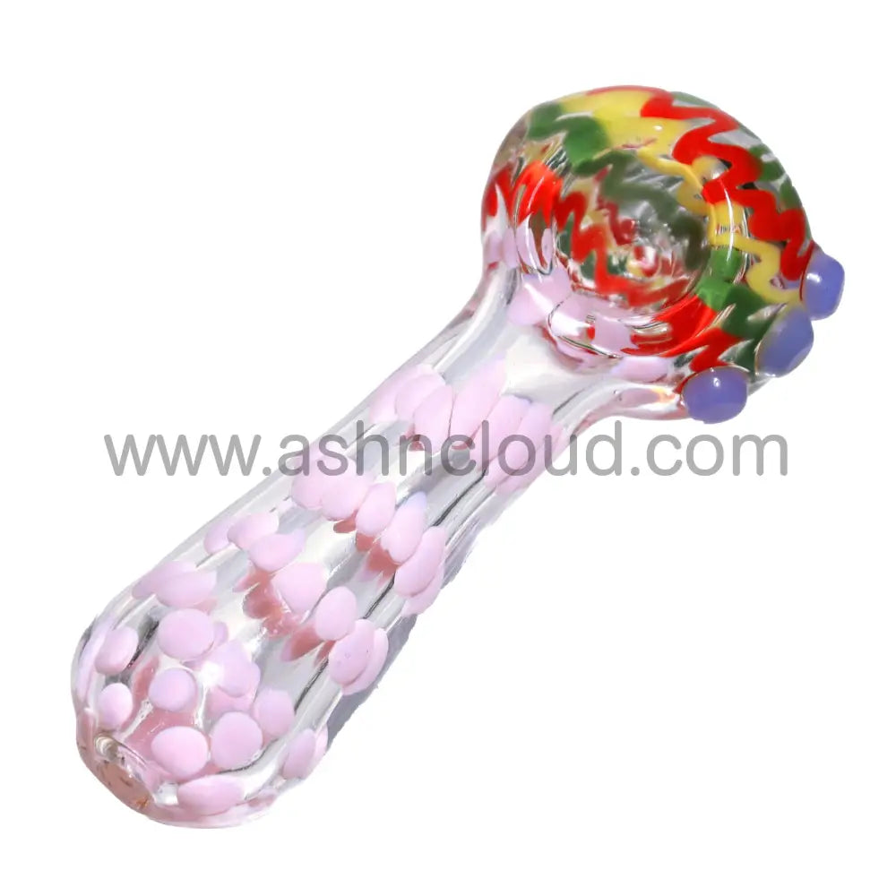 5 In - Implosion Dots Multicolor Exotic Hand Pipe Spoon