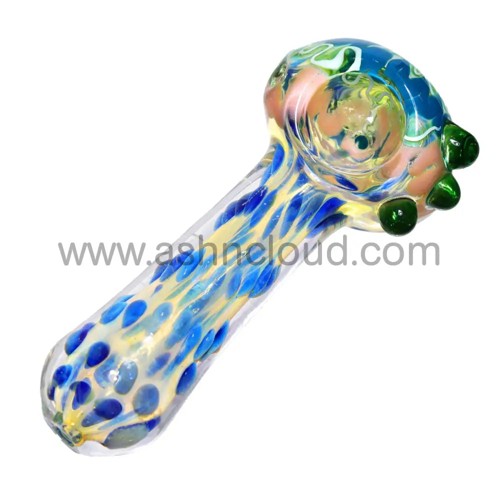5 In - Implosion Dots Multicolor Exotic Hand Pipe Spoon