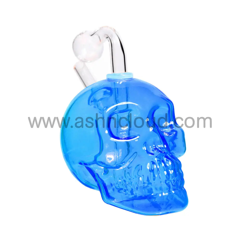5 In - Multicolor Skull Head Glass Oil Burner