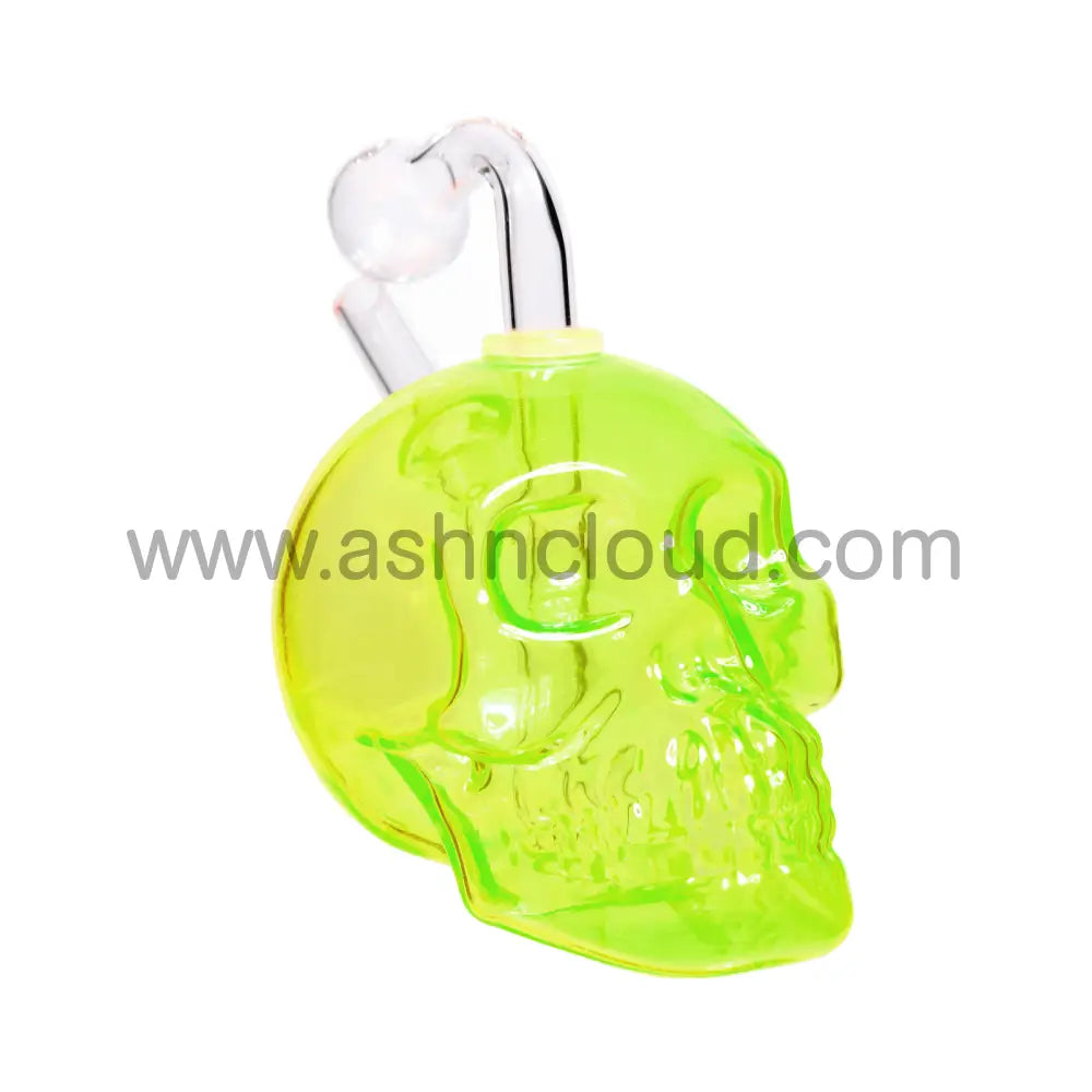 5 In - Multicolor Skull Head Glass Oil Burner