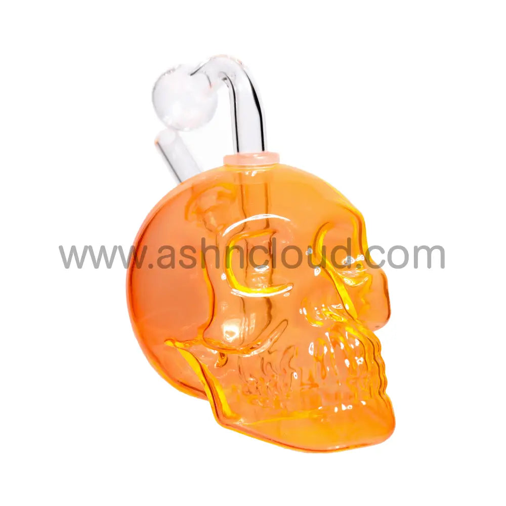 5 In - Multicolor Skull Head Glass Oil Burner