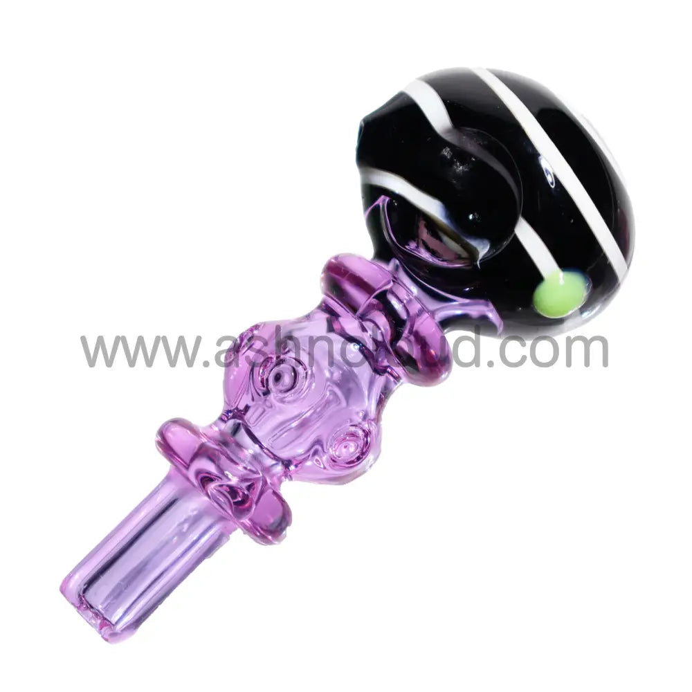 5 in - Twisted Black n White Color Body Glass Spoon Pipe