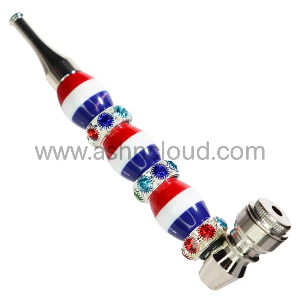 6 In - Fancy Rainbow Diamond Metal Pipe
