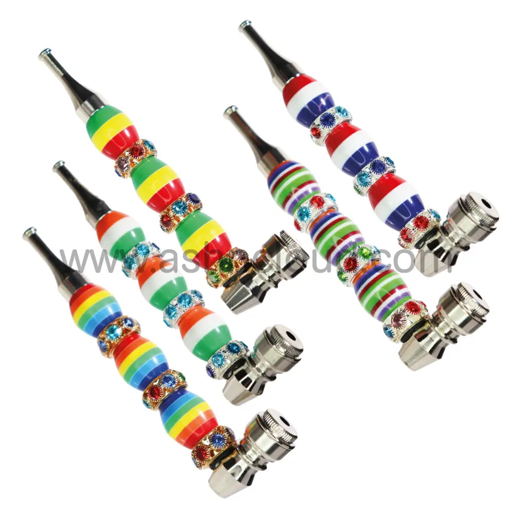 6 In - Fancy Rainbow Diamond Metal Pipe