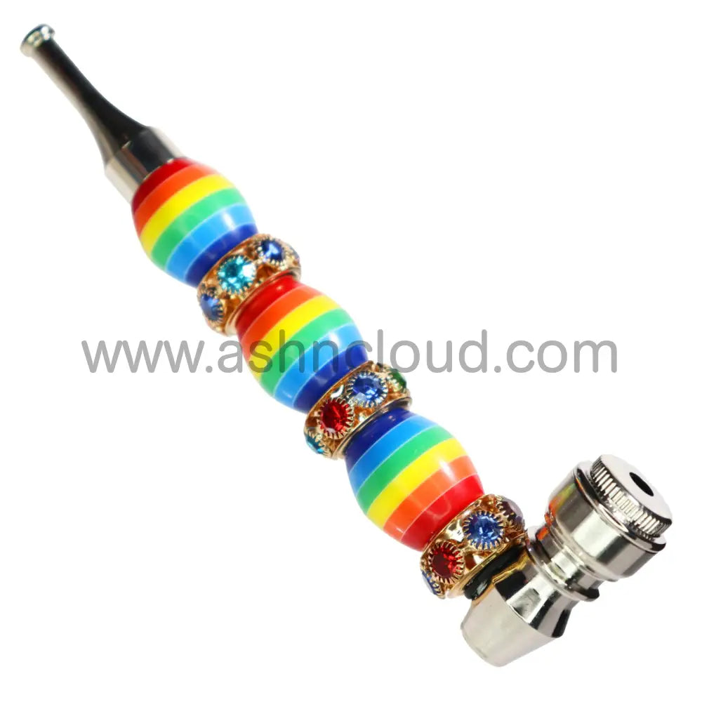 6 In - Fancy Rainbow Diamond Metal Pipe