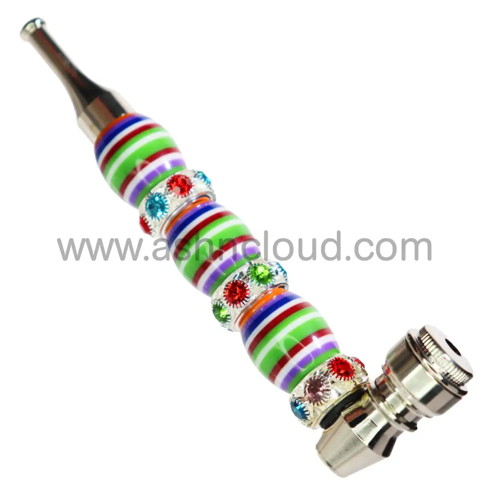 6 In - Fancy Rainbow Diamond Metal Pipe