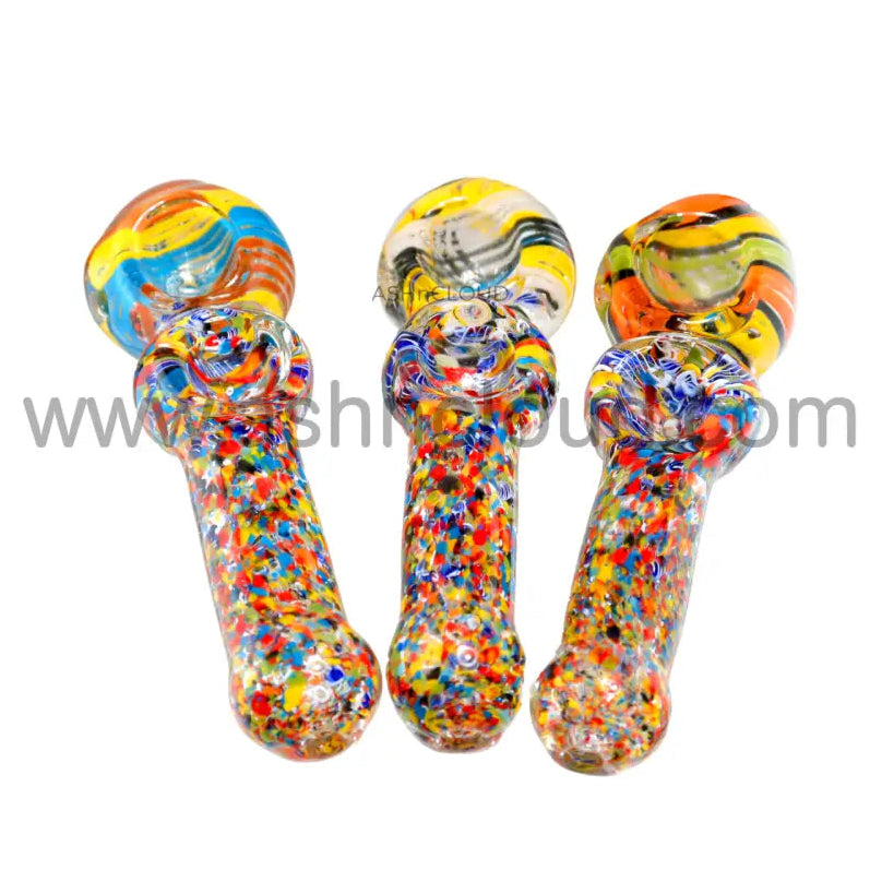 6 In - Multicolor Implosion Hand Pipe Glass Spoon