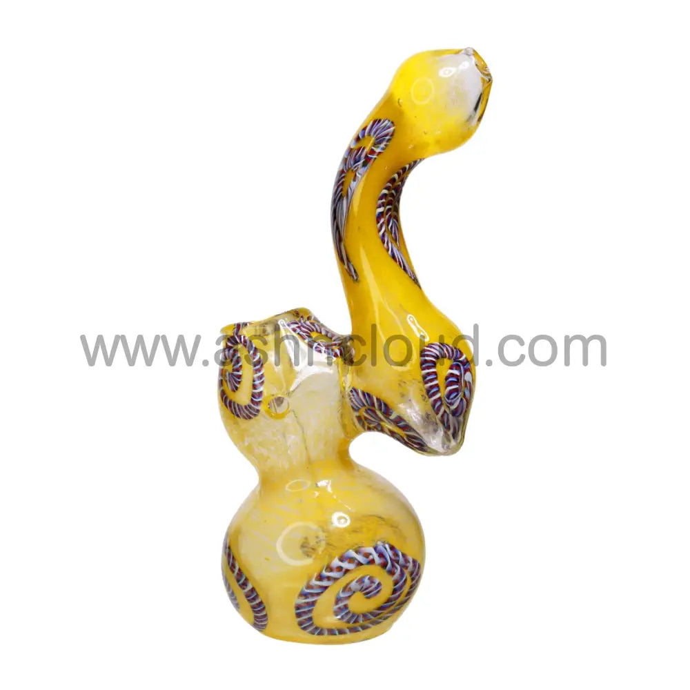 8 In - Blue Tails Multicolor Glass Bubbler