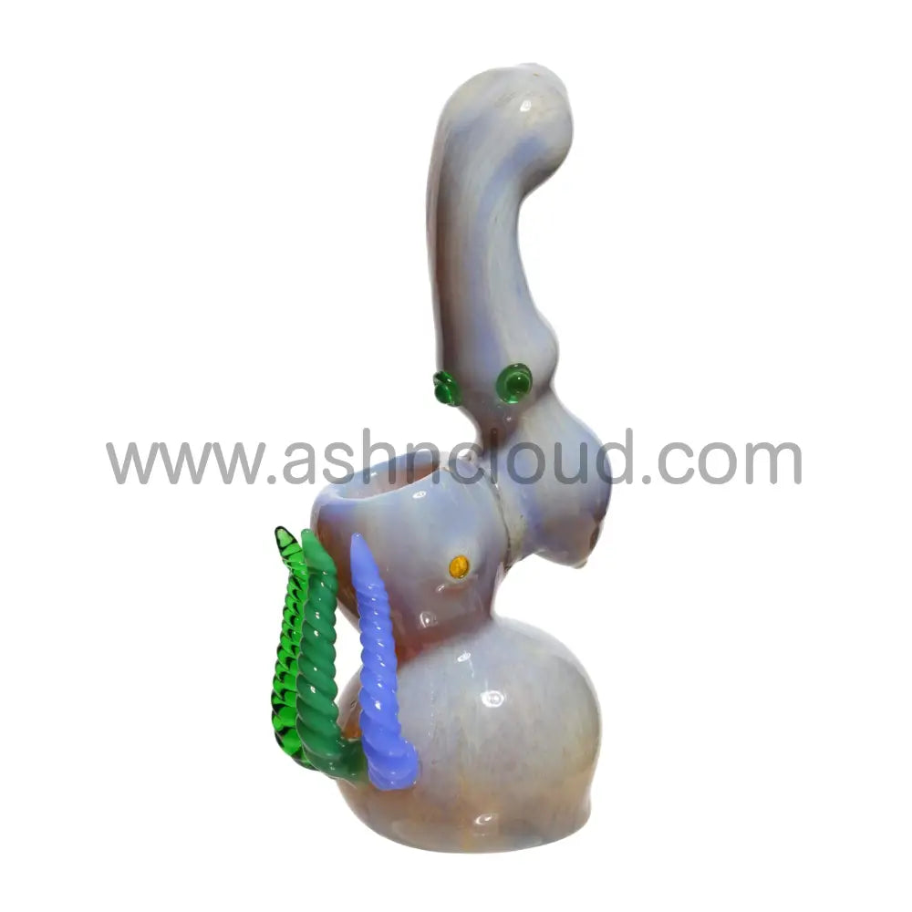 8 In - Green/Blue Bubbler Fancy Glass