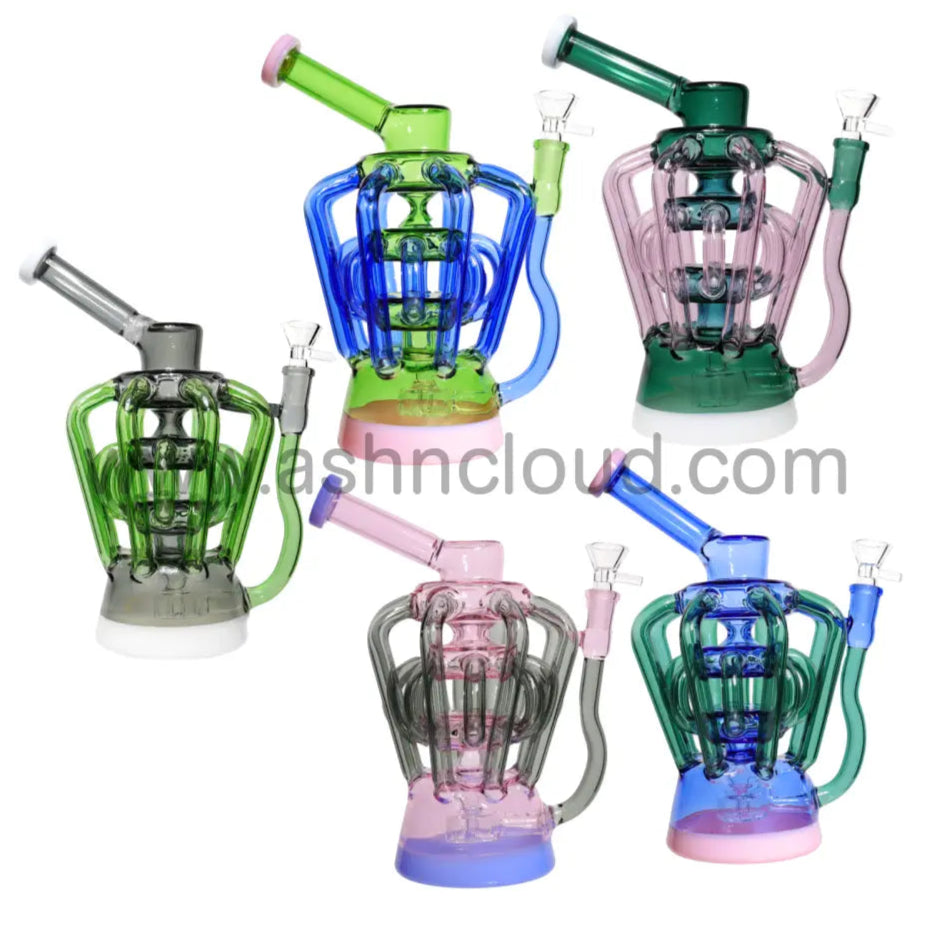 9 In - Colorfull Glass Recycler 16 Valves