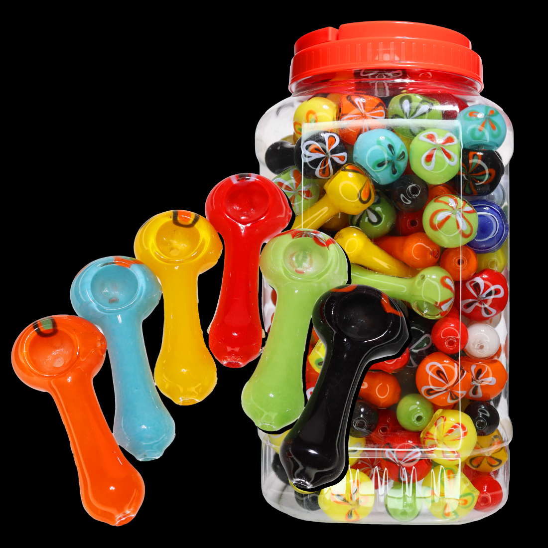 110 pcs – NEW 2025 JAR #8 Glass Hand Pipe (3.5 inches) Spoon $2.10 ea