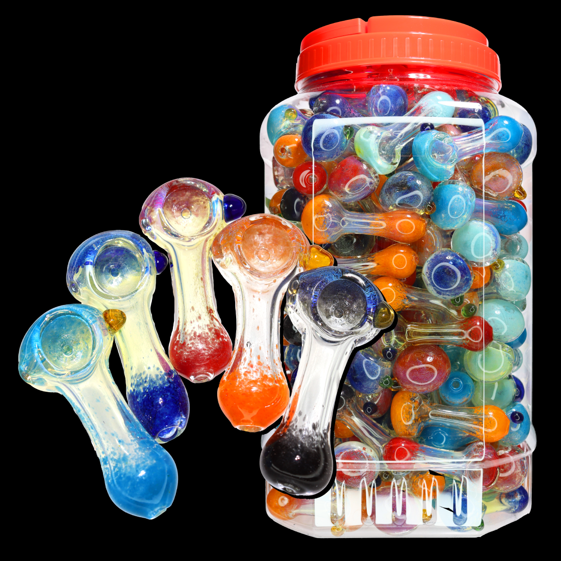 170 pcs – NEW 2025 JAR #6 Glass Hand Pipe (3 inches) Spoon $1.30