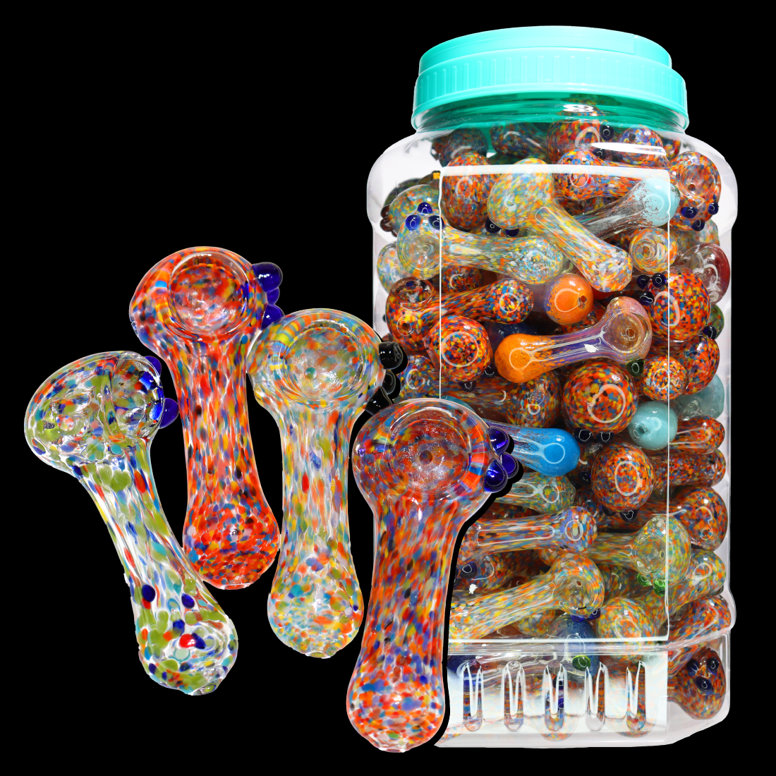 150 pcs – NEW 2025 JAR #7 Glass Hand Pipe (3 inches) Spoon $1.35 ea