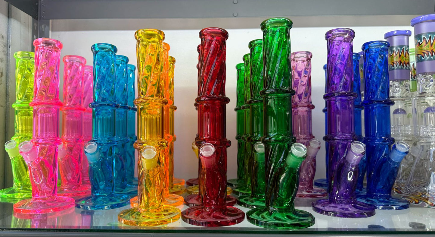 14 in - Straight Tube 1 Chamber Glass Multiclor