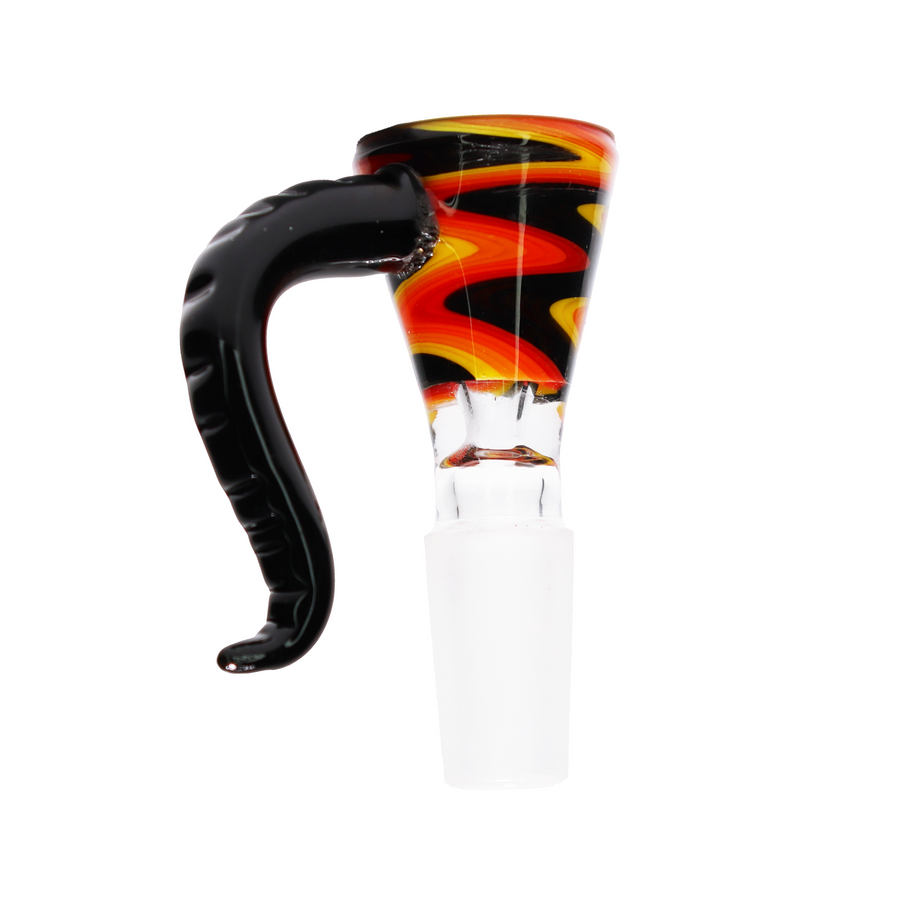 14mm Twisted Horn Black Glass Bowl