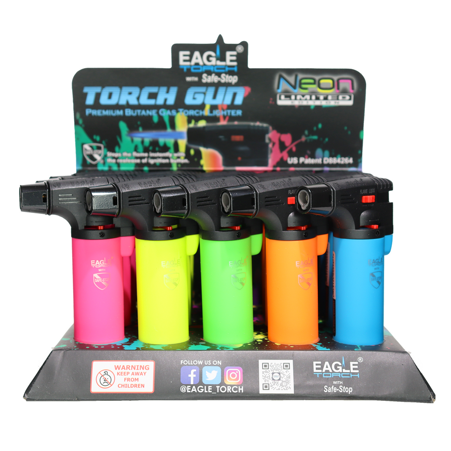 Eagle Torch Gun Neon Butane Lighter PT101N, 15-Piece