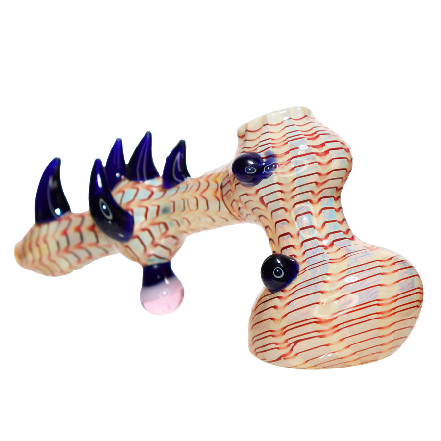 5 Inch Pink Monster Design Glass Hammer Pipe