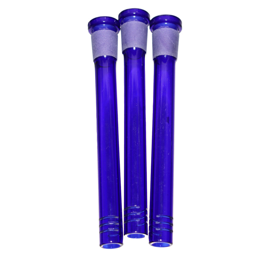 5 Inch Blue Glass Downstem