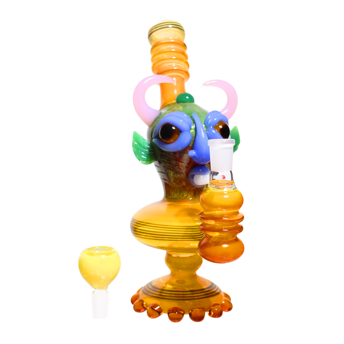 10 Inch Smoking Monster Design Glass Bubbler