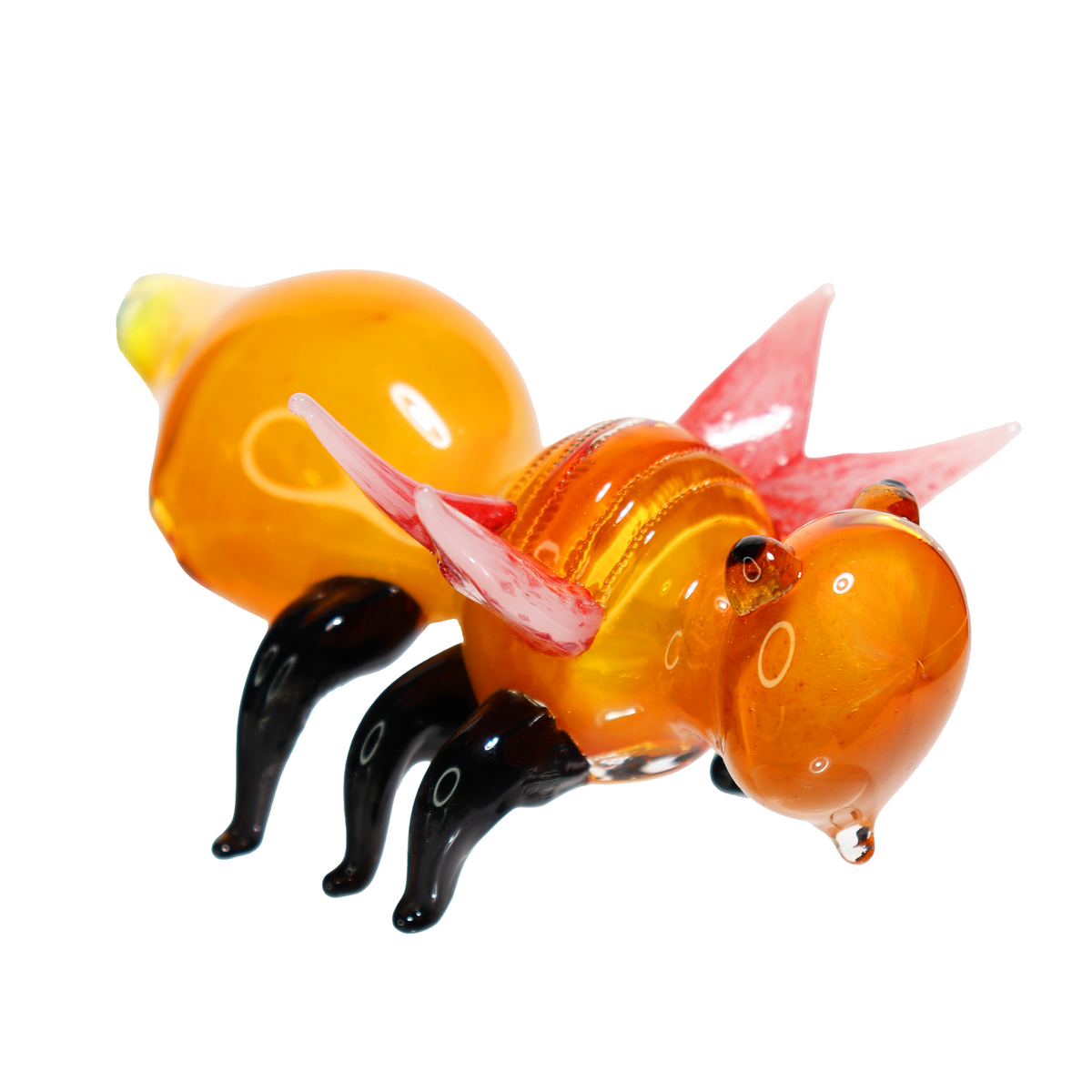 3 Inch Honey Bee Pink Wing Glass Hand Pipe
