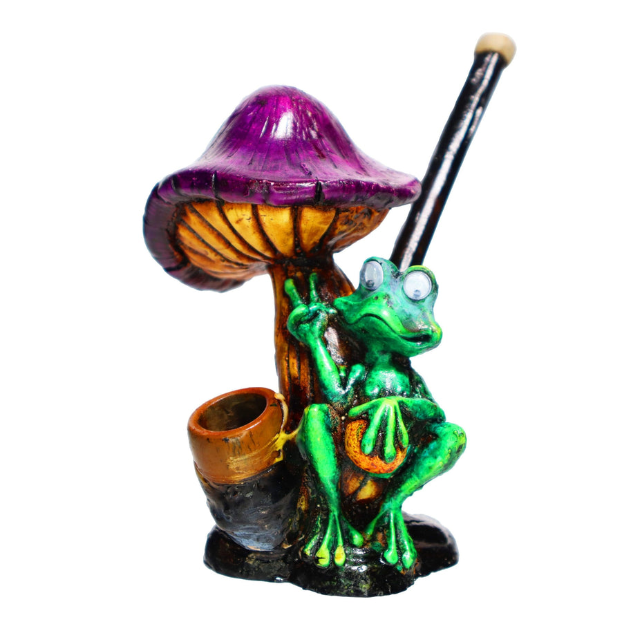 5 Inch Mushroom Frog Design Bamboo Bong