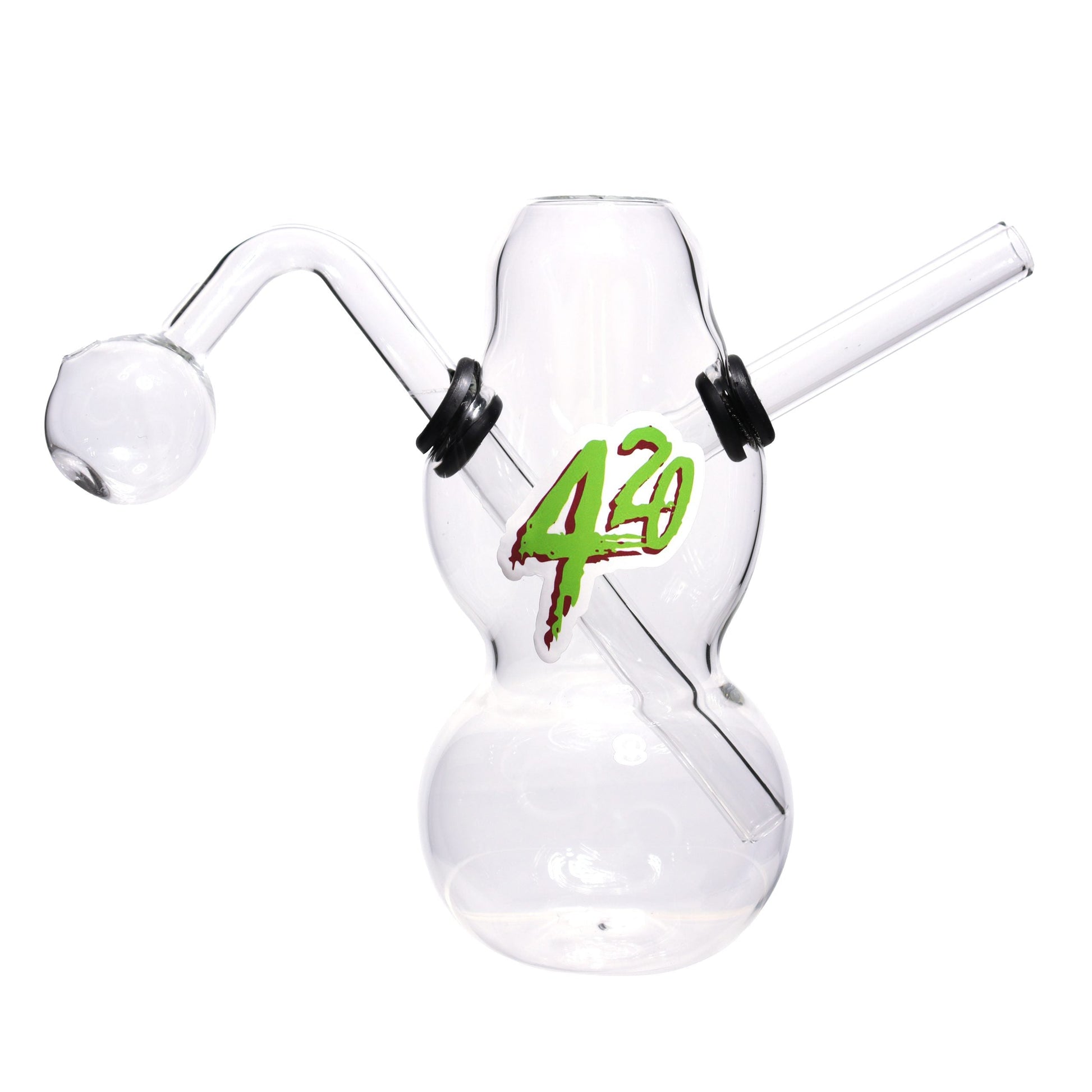 6 In - Curvy Glass Clear Oil Burner Multi-Stickers