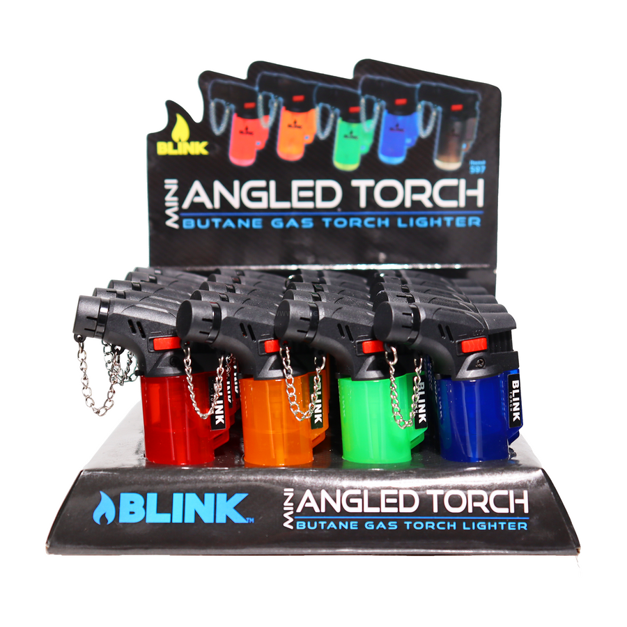 Mini Angled Torch Butane Lighter Blink-597, 20-Piece