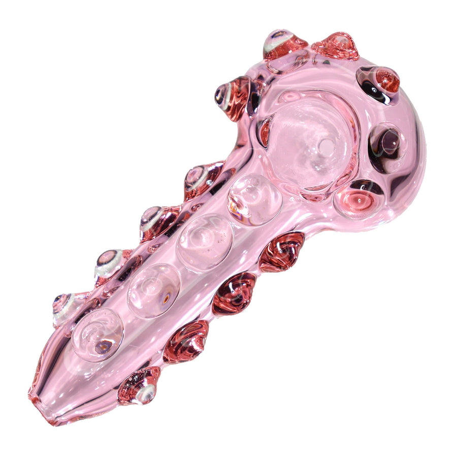 4.5 Inch Studded Glass Spoon Pipe with Bubble Grip